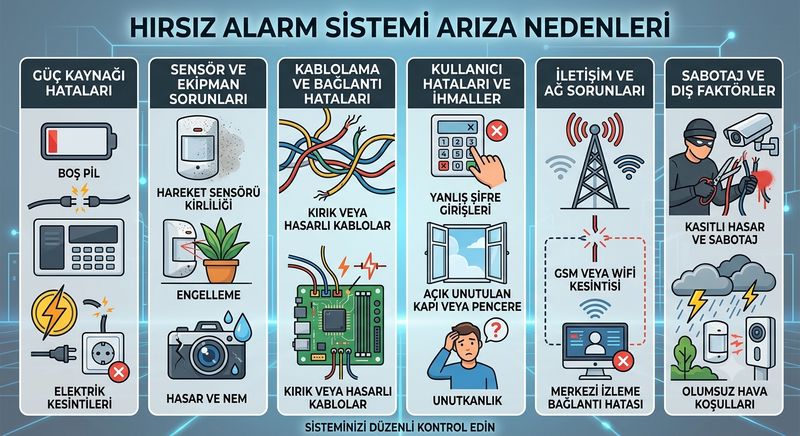 Hırsız Alarm Sistemleri Arıza Nedenleri